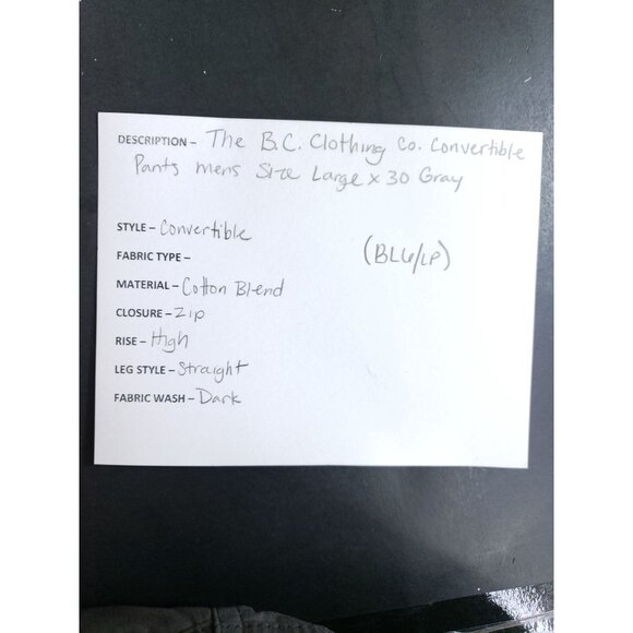 The BC Clothing Co Convertible Pants Men's Size Large Gray - Picture 11 of 11